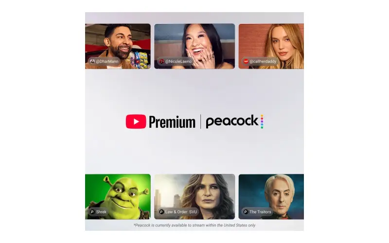 YouTube Premium Adds Peacock in 2027:
